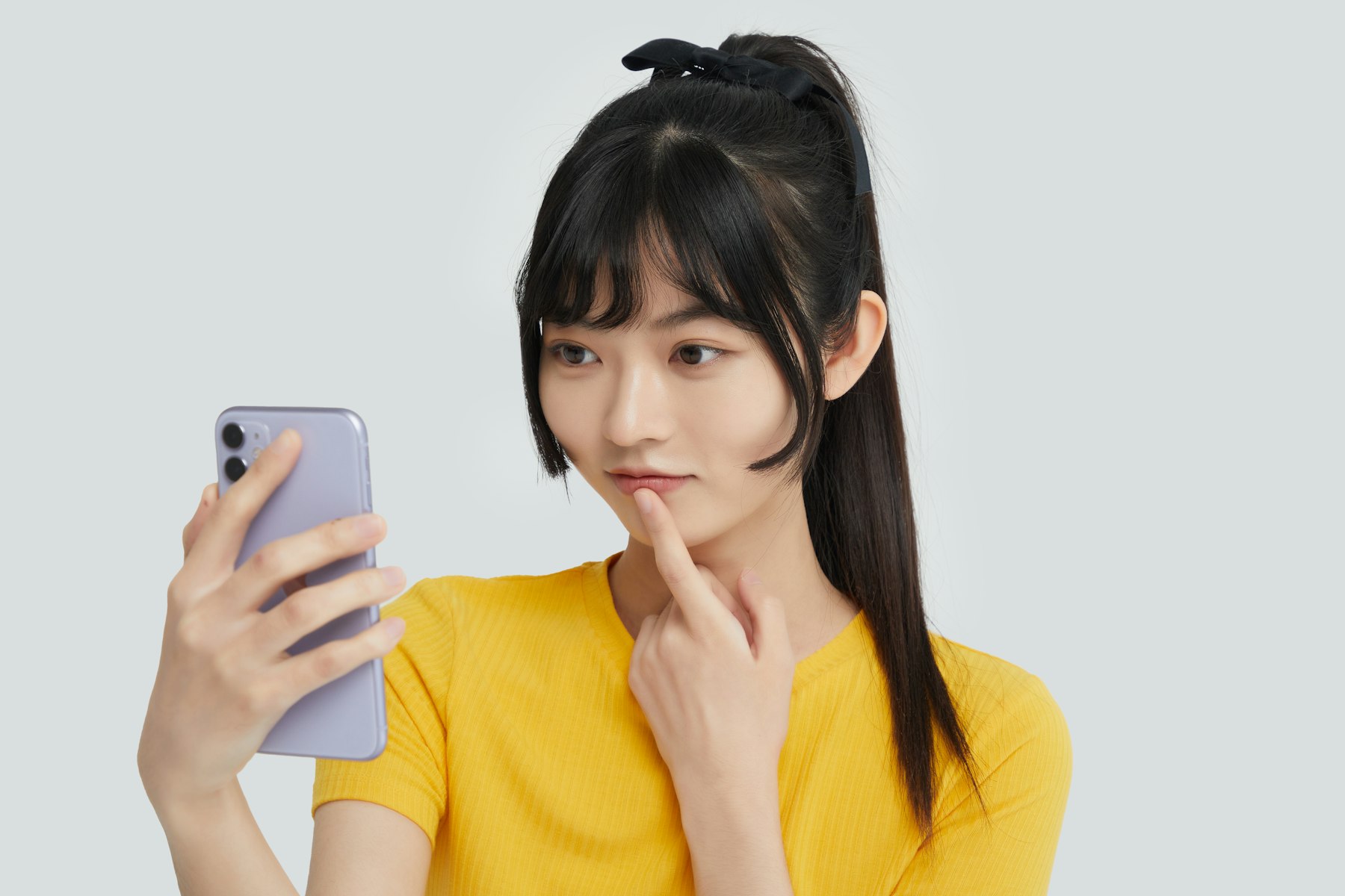 베이직 레몬 크롭 티